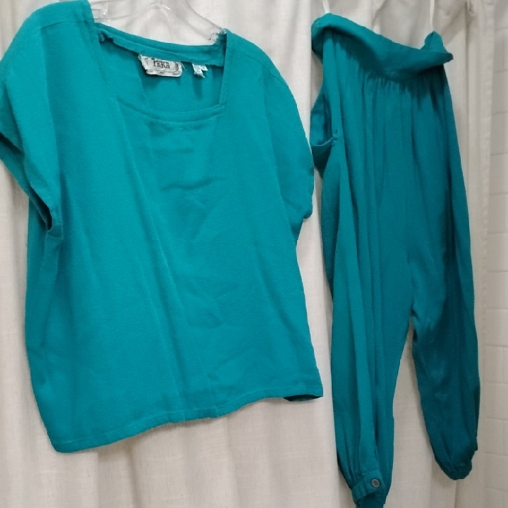 Irka Brand Teal Jumpsuit Size 8 ...100silk